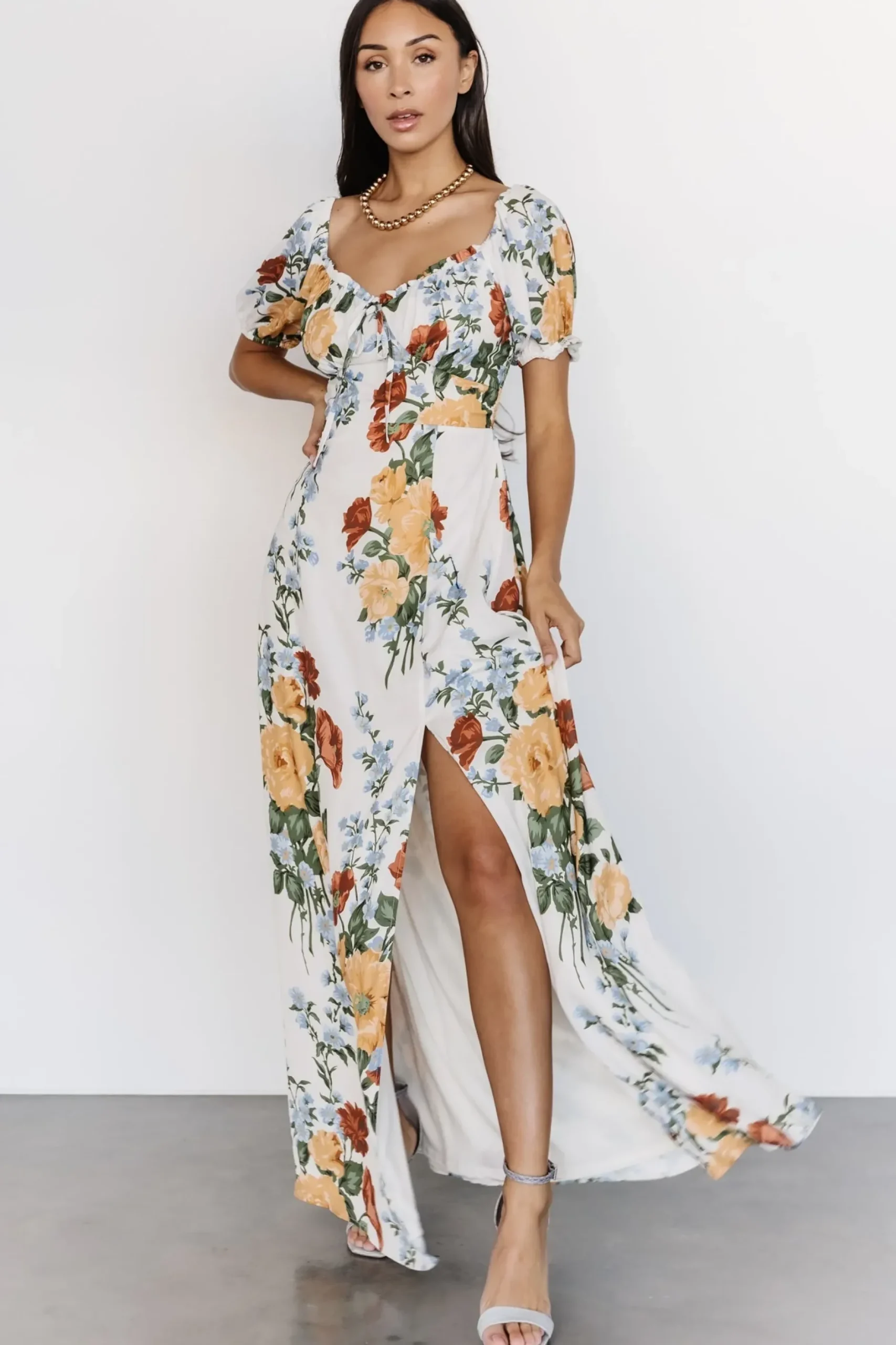 Baltic Born WINTER ESSENTIALS|SALE|Angela Maxi Dress | Off White Multi