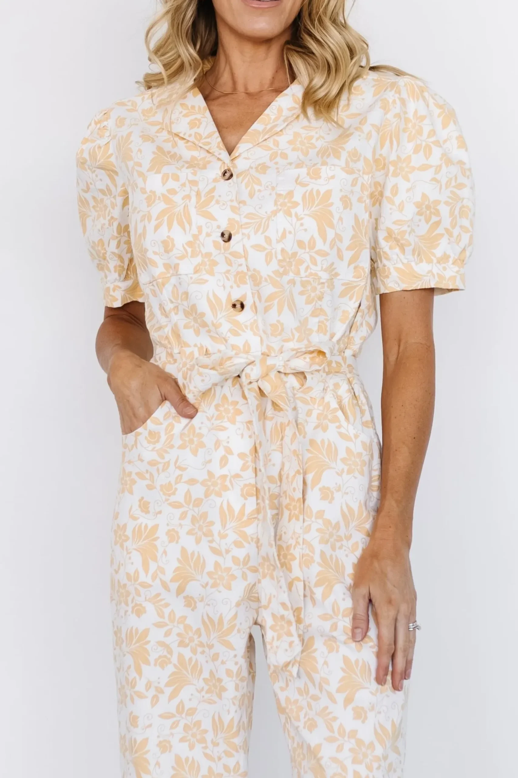 Baltic Born JUMPSUITS + ROMPERS|Annalise Jumpsuit | White + Yellow