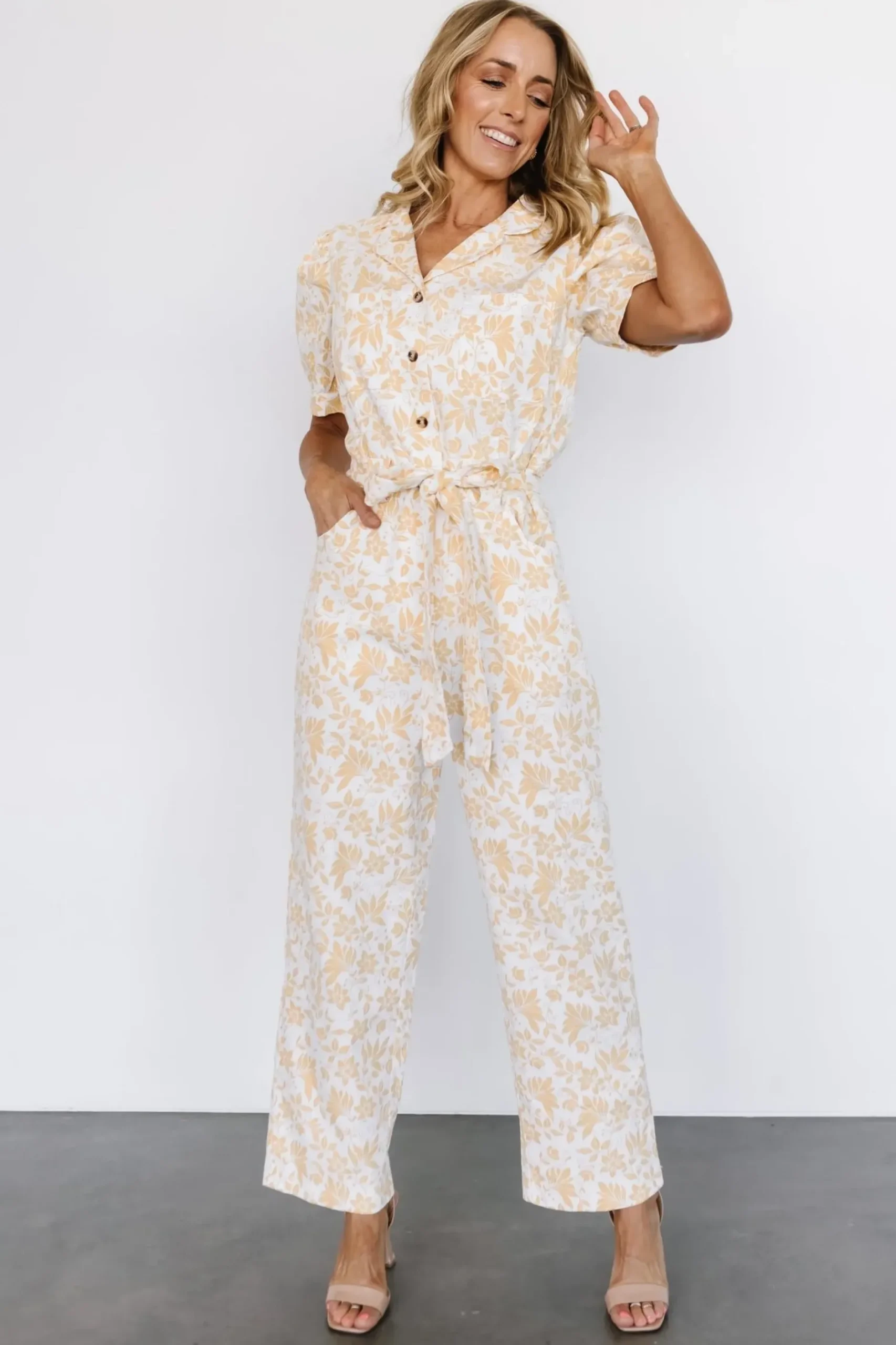 Baltic Born JUMPSUITS + ROMPERS|Annalise Jumpsuit | White + Yellow