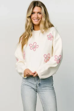 Baltic Born sweaters|Annie Flower Knit Sweater | Cream