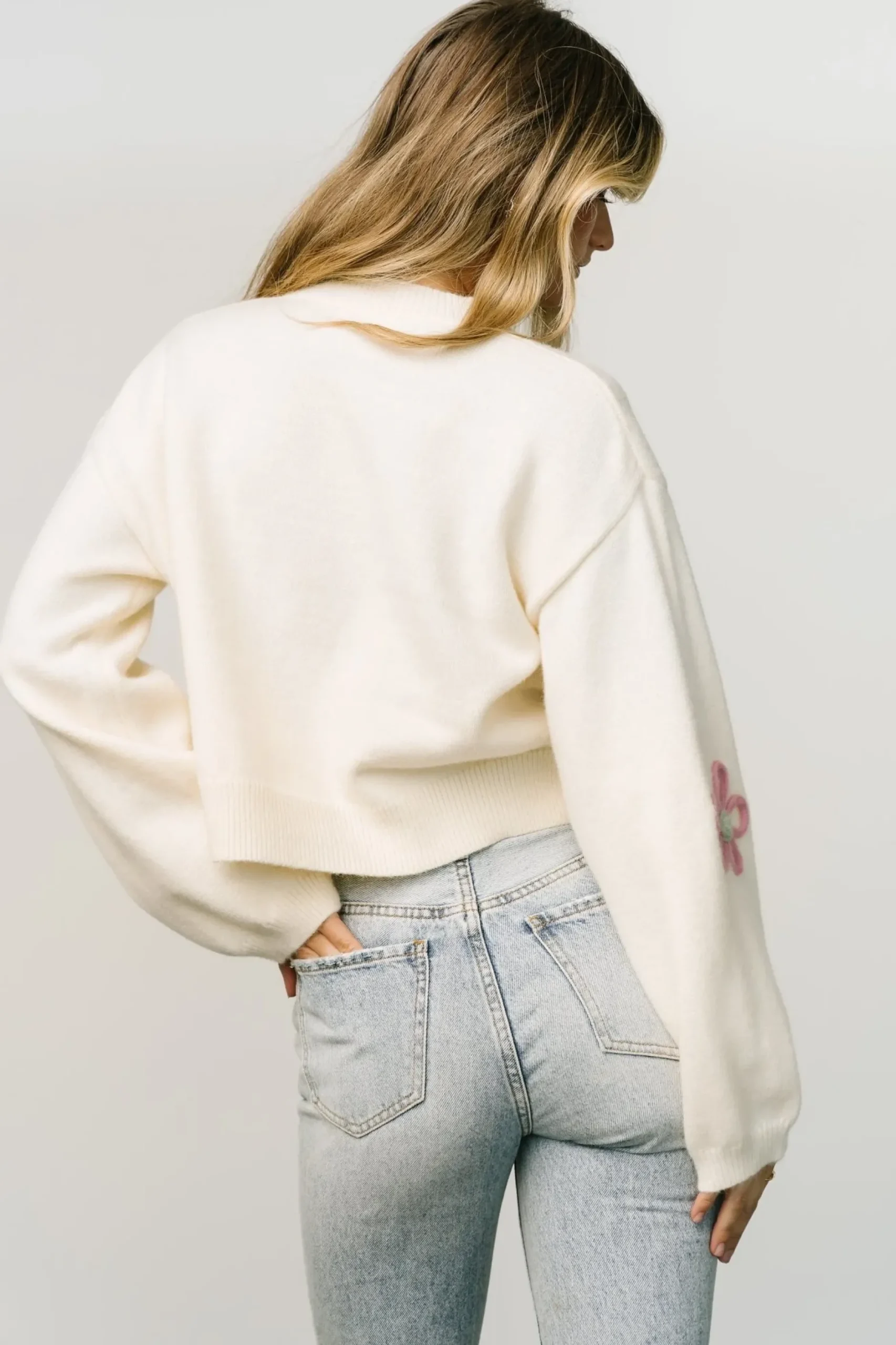 Baltic Born sweaters|Annie Flower Knit Sweater | Cream