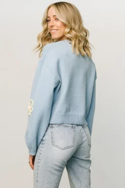 Baltic Born sweaters|Annie Flower Knit Sweater | Blue
