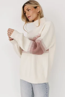 Baltic Born TOPS|sweaters|Antonov Turtle Neck Sweater | Mauve + Cream
