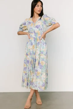 Baltic Born SALE|Anya Midi Dress | Blue Multi Floral