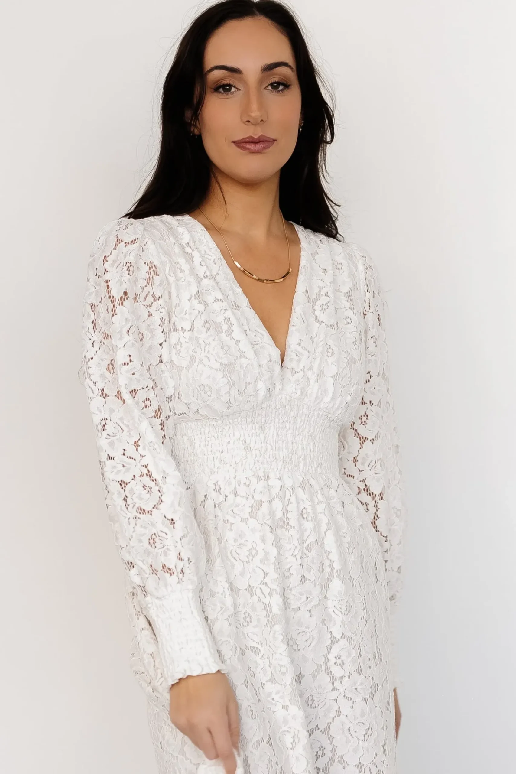 Baltic Born bump friendly|EXTENDED SIZING|Aphrodite Lace Maxi Dress | Off White