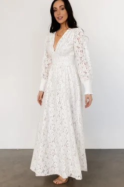 Baltic Born bump friendly|EXTENDED SIZING|Aphrodite Lace Maxi Dress | Off White