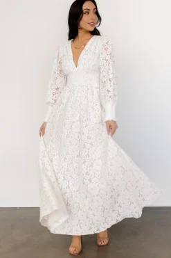 Baltic Born bump friendly|EXTENDED SIZING|Aphrodite Lace Maxi Dress | Off White