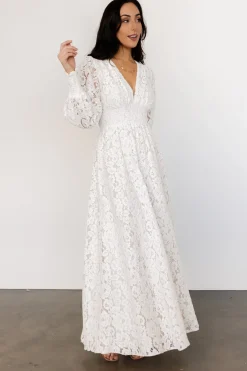Baltic Born bump friendly|EXTENDED SIZING|Aphrodite Lace Maxi Dress | Off White