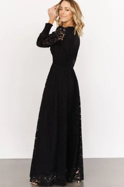 Baltic Born bump friendly|EXTENDED SIZING|Aphrodite Lace Maxi Dress | Black