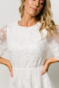 Baltic Born WEDDING SUITE|wedding guest|Arabella Embroidered Tulle Maxi Dress | White