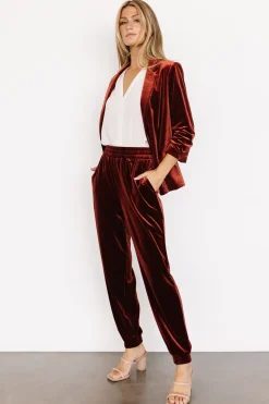 Baltic Born pants|Archie Velvet Jogger Pants | Cinnamon