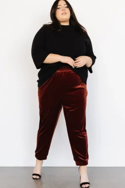 Baltic Born pants|Archie Velvet Jogger Pants | Cinnamon