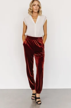 Baltic Born pants|Archie Velvet Jogger Pants | Cinnamon