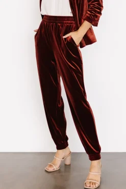 Baltic Born pants|Archie Velvet Jogger Pants | Cinnamon