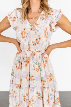Baltic Born bump friendly|Arla Smocked Maxi Dress | Cream Floral