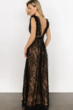 Baltic Born embellished + sequined|Arlene Shimmer Gown | Black + Nude