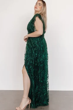 Baltic Born embellished + sequined|Arlene Shimmer Gown | Emerald