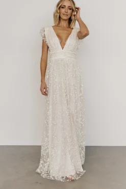 Baltic Born embellished + sequined|Arlene Shimmer Gown | Ivory