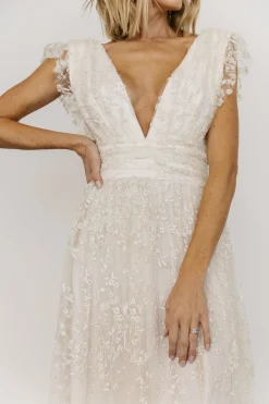 Baltic Born embellished + sequined|Arlene Shimmer Gown | Ivory