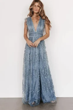Baltic Born embellished + sequined|Arlene Shimmer Gown | Winter Blue