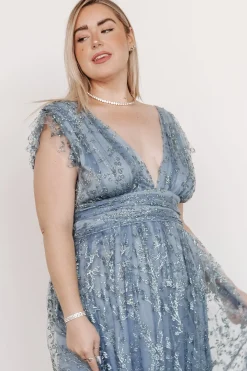Baltic Born embellished + sequined|Arlene Shimmer Gown | Winter Blue