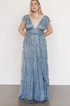 Baltic Born embellished + sequined|Arlene Shimmer Gown | Winter Blue