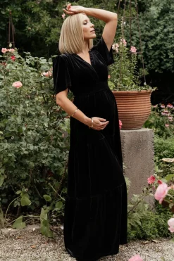Baltic Born maxi dresses|EXTENDED SIZING|Artemis Velvet Maxi Dress | Black