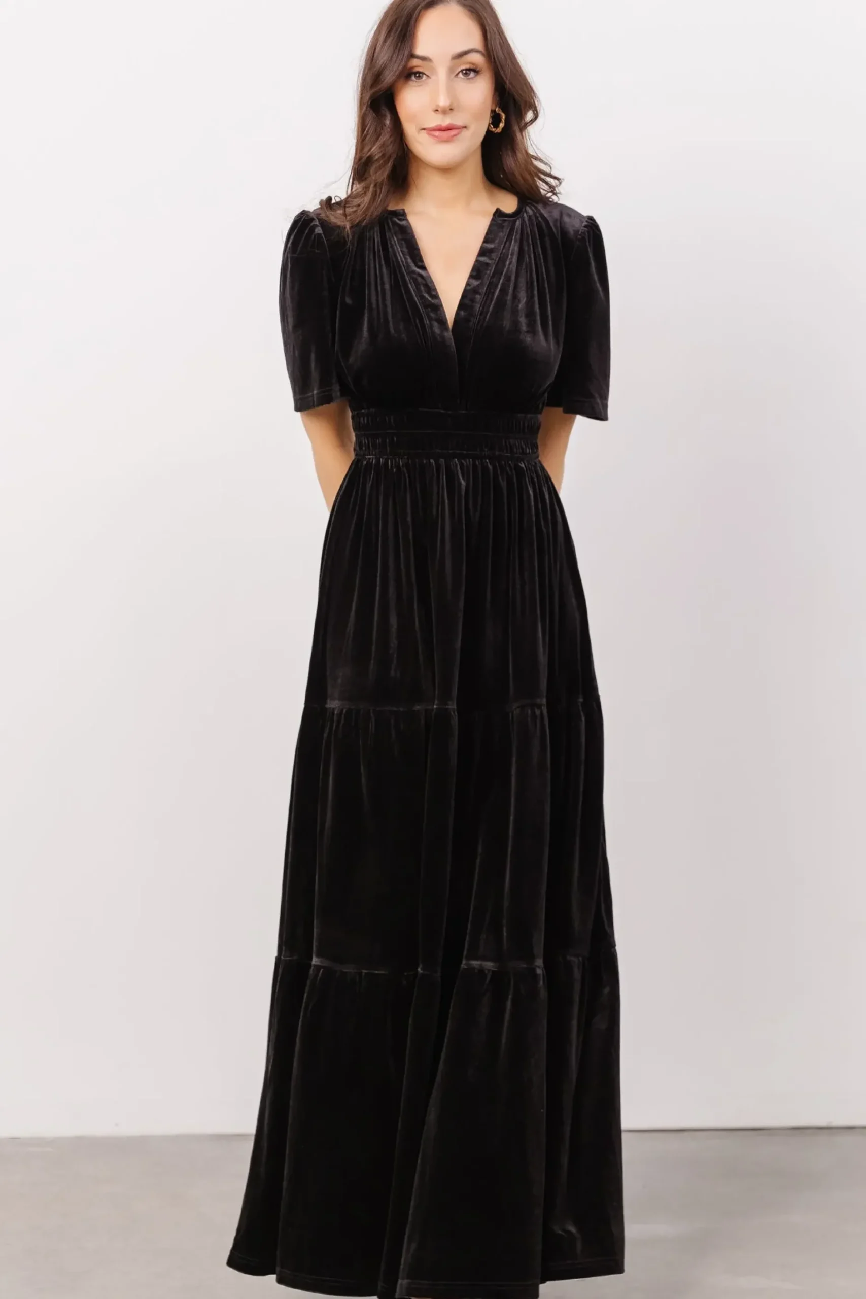 Baltic Born maxi dresses|EXTENDED SIZING|Artemis Velvet Maxi Dress | Black