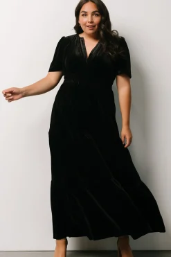 Baltic Born maxi dresses|EXTENDED SIZING|Artemis Velvet Maxi Dress | Black
