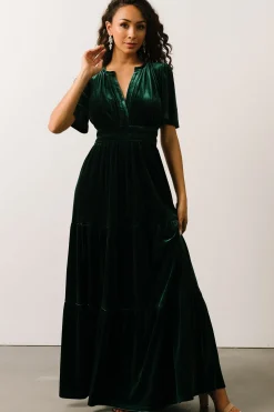 Baltic Born maxi dresses|EXTENDED SIZING|Artemis Velvet Maxi Dress | Emerald