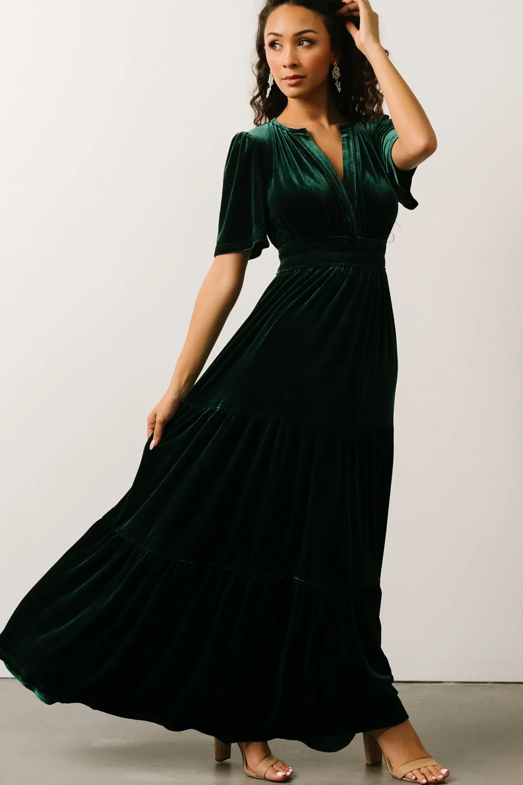 Baltic Born maxi dresses|EXTENDED SIZING|Artemis Velvet Maxi Dress | Emerald