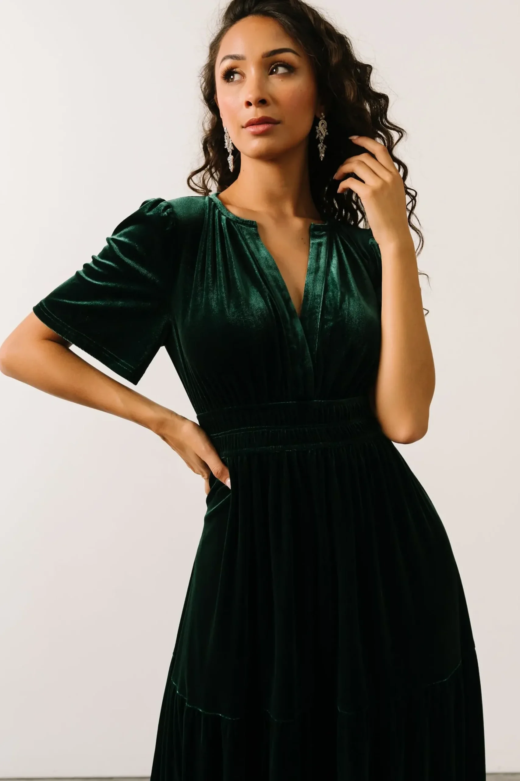 Baltic Born maxi dresses|EXTENDED SIZING|Artemis Velvet Maxi Dress | Emerald