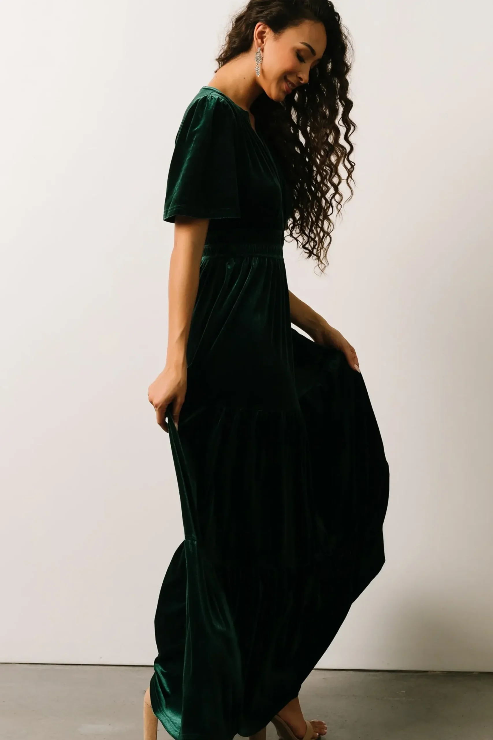 Baltic Born maxi dresses|EXTENDED SIZING|Artemis Velvet Maxi Dress | Emerald