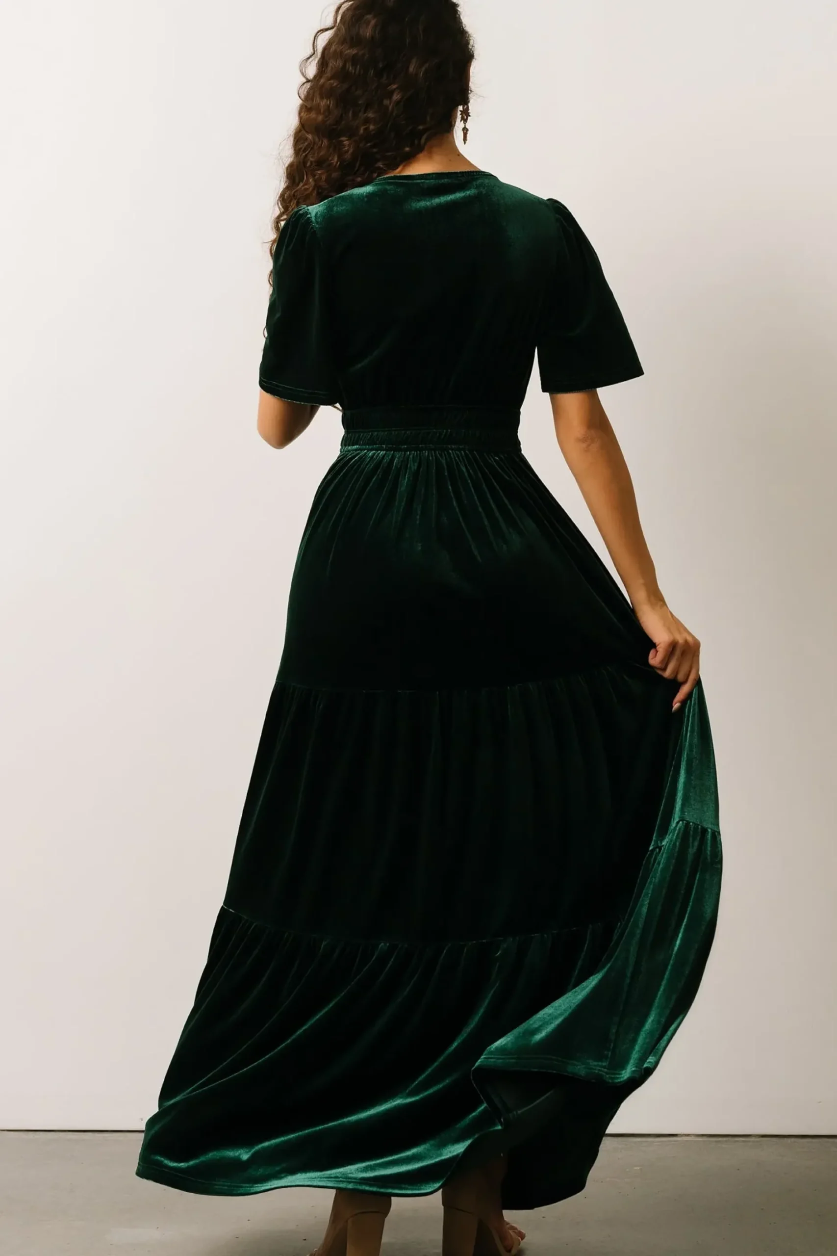 Baltic Born maxi dresses|EXTENDED SIZING|Artemis Velvet Maxi Dress | Emerald