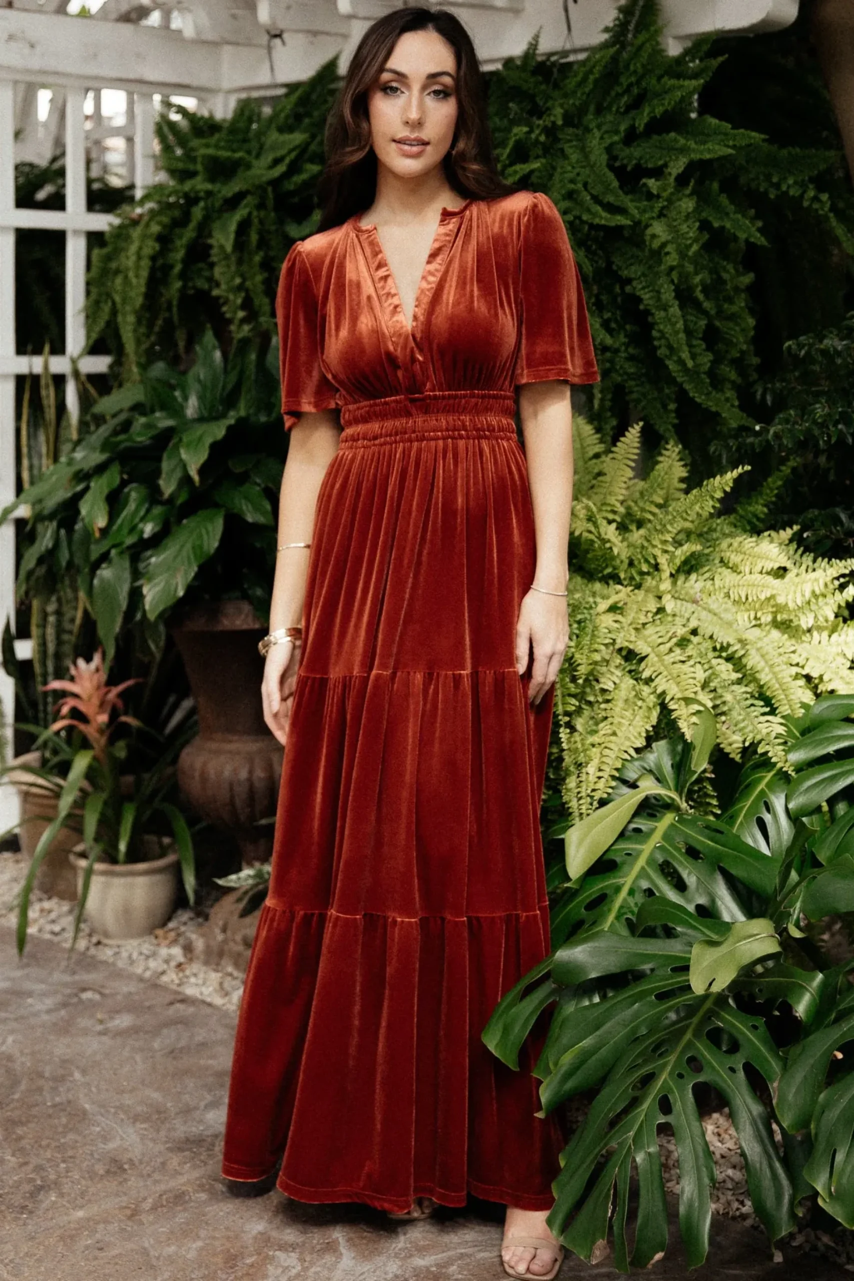 Baltic Born maxi dresses|EXTENDED SIZING|Artemis Velvet Maxi Dress | Terracotta