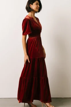 Baltic Born maxi dresses|EXTENDED SIZING|Artemis Velvet Maxi Dress | Terracotta