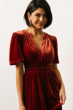Baltic Born maxi dresses|EXTENDED SIZING|Artemis Velvet Maxi Dress | Terracotta