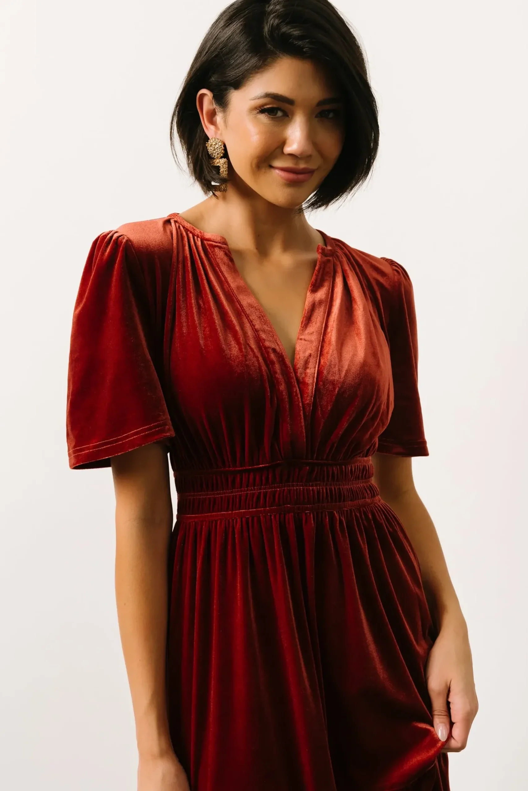 Baltic Born maxi dresses|EXTENDED SIZING|Artemis Velvet Maxi Dress | Terracotta