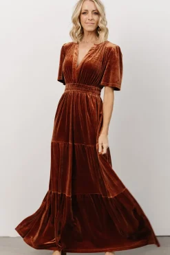 Baltic Born maxi dresses|EXTENDED SIZING|Artemis Velvet Maxi Dress | Dark Spice