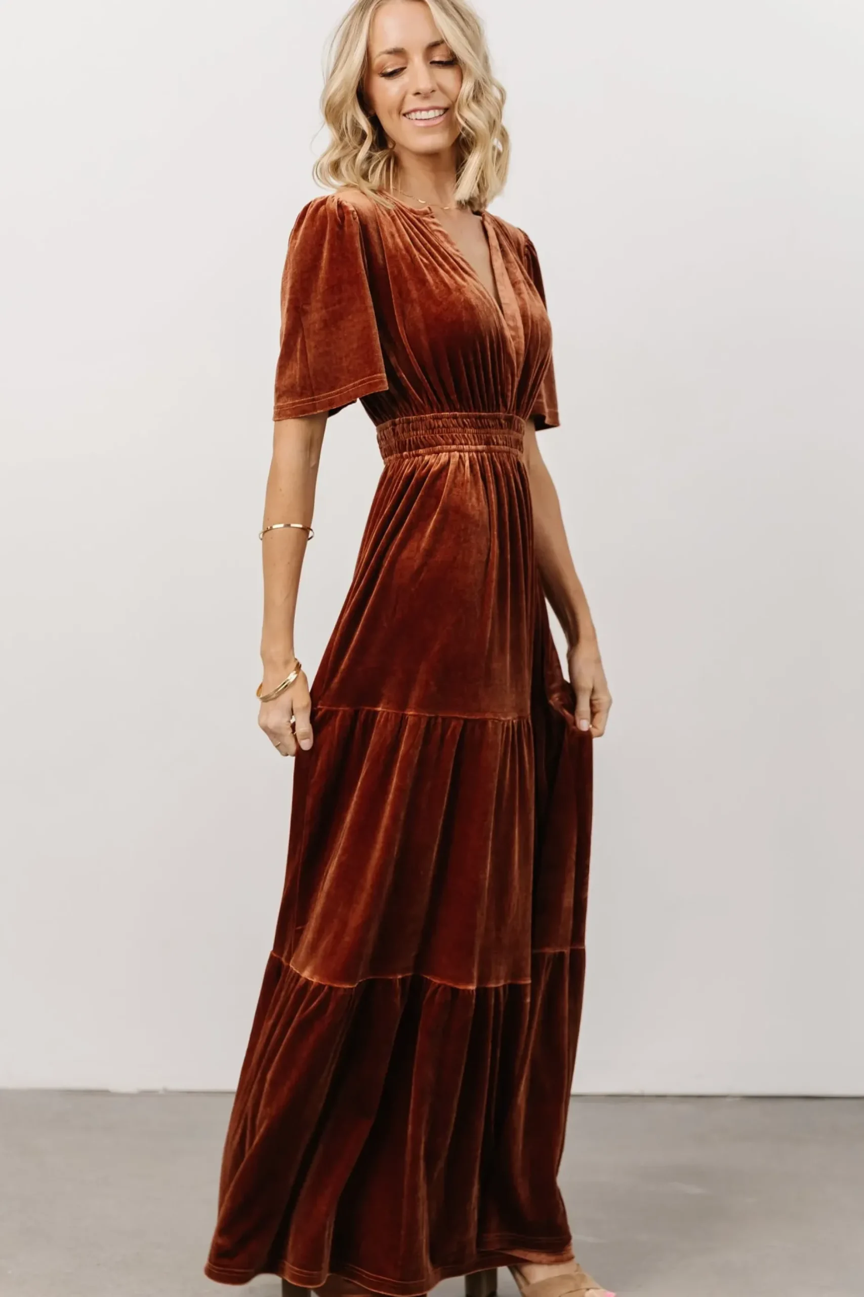 Baltic Born maxi dresses|EXTENDED SIZING|Artemis Velvet Maxi Dress | Dark Spice