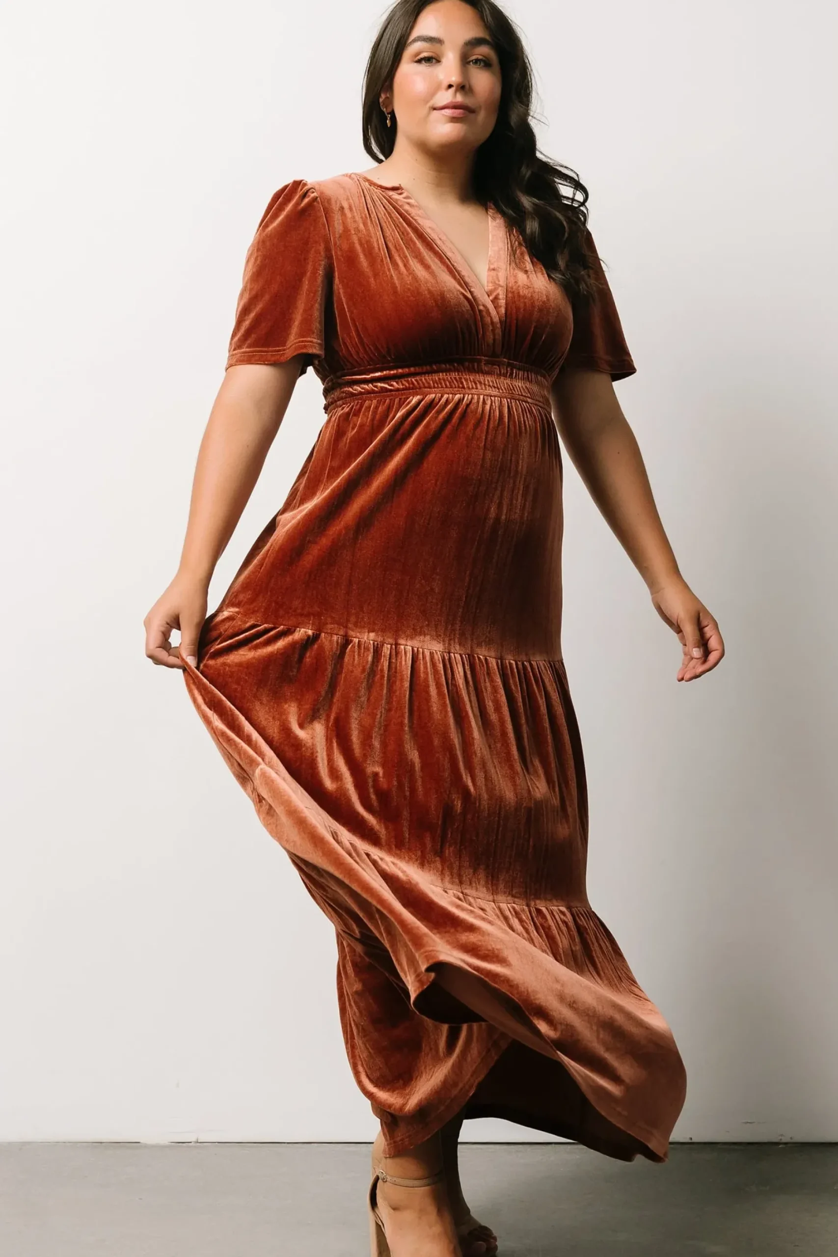 Baltic Born maxi dresses|EXTENDED SIZING|Artemis Velvet Maxi Dress | Dark Spice