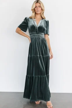 Baltic Born maxi dresses|EXTENDED SIZING|Artemis Velvet Maxi Dress | Eucalyptus