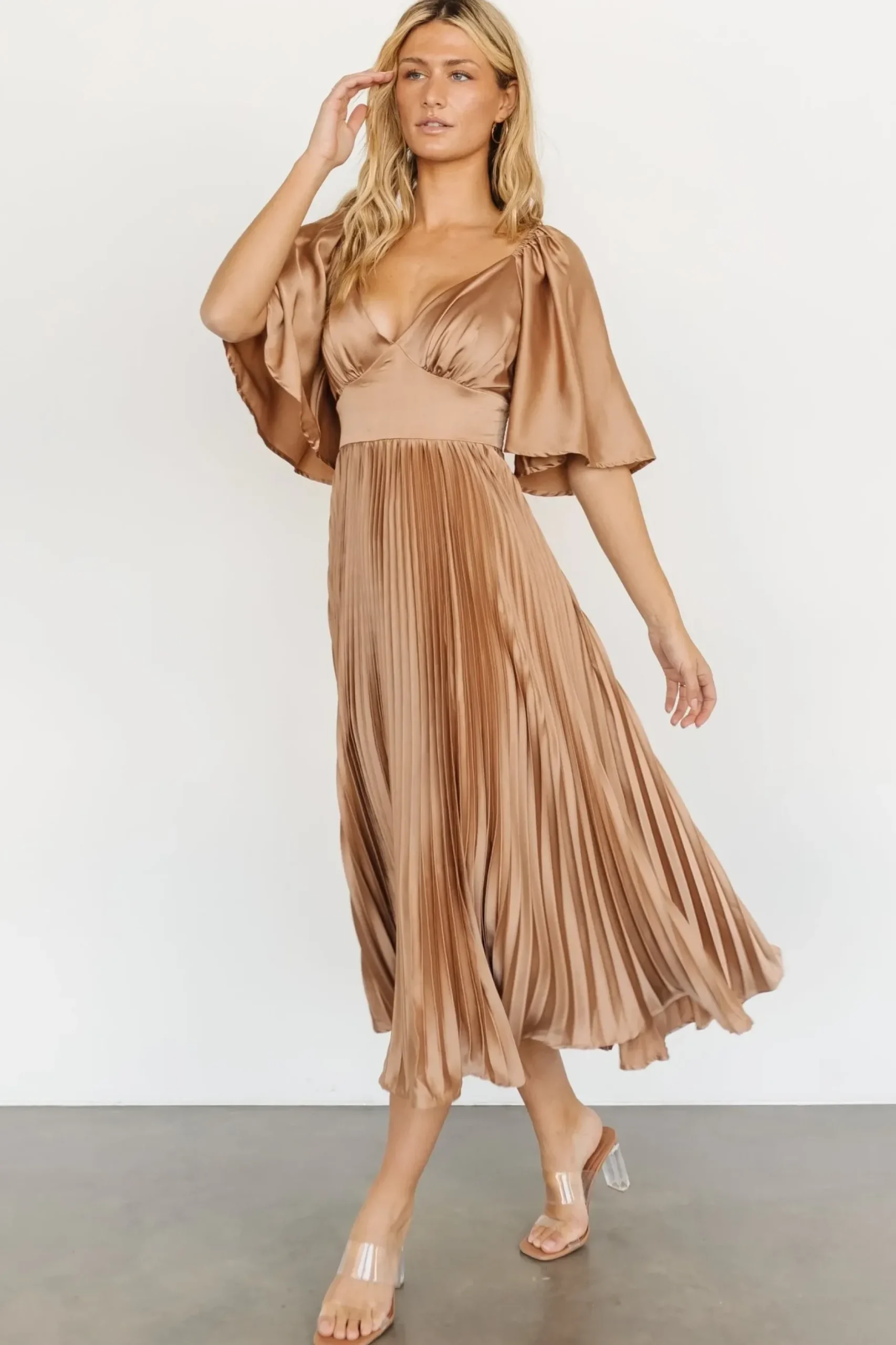 Baltic Born COMING SOON|Aubree Pleated Dress | Champagne