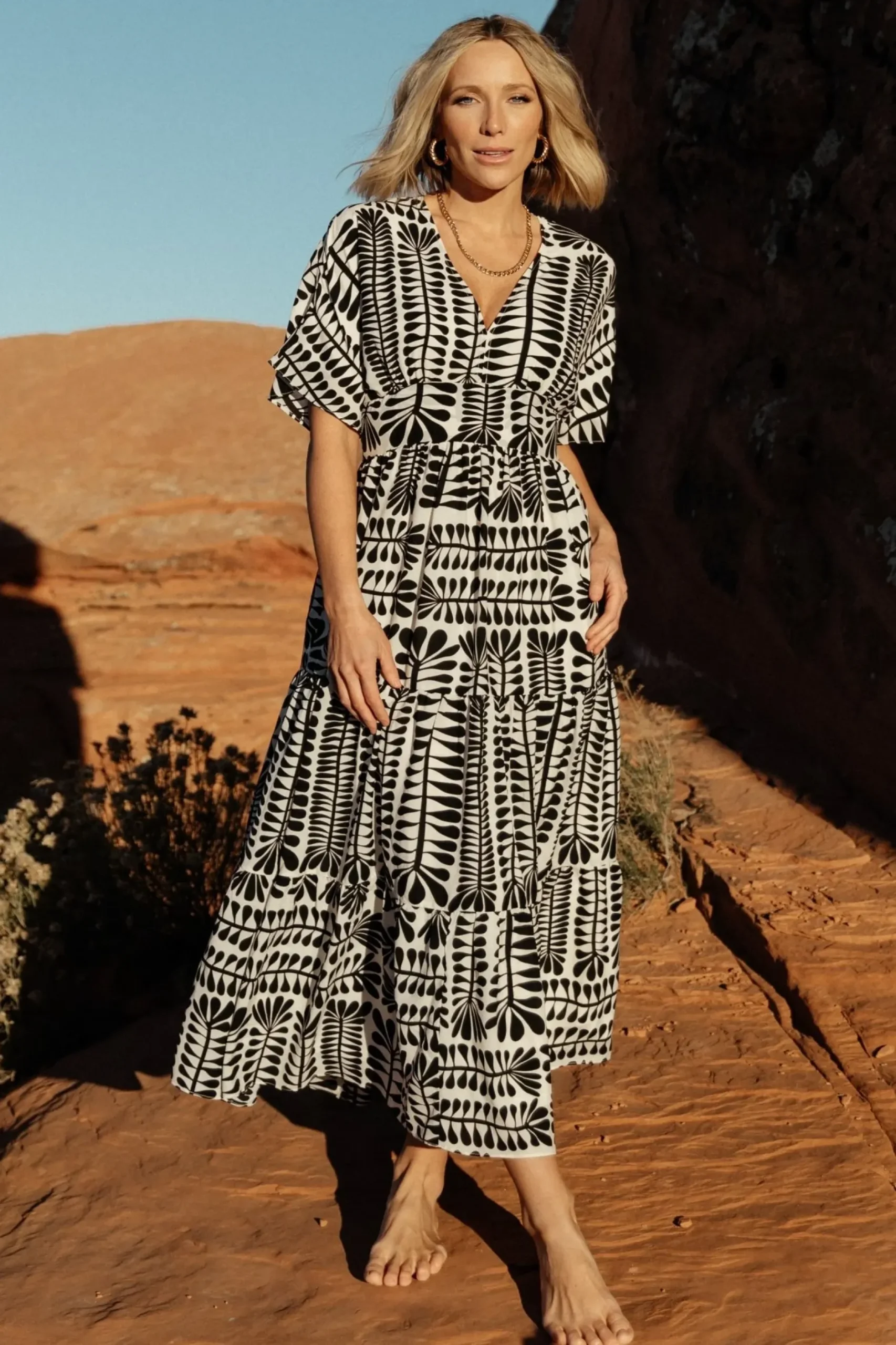 Baltic Born COMING SOON|Austin Kimono Dress | Black Print