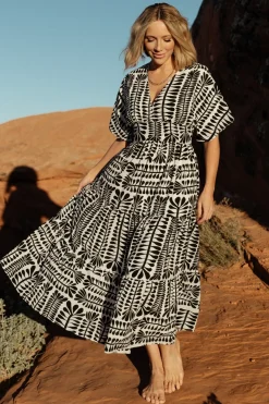 Baltic Born COMING SOON|Austin Kimono Dress | Black Print
