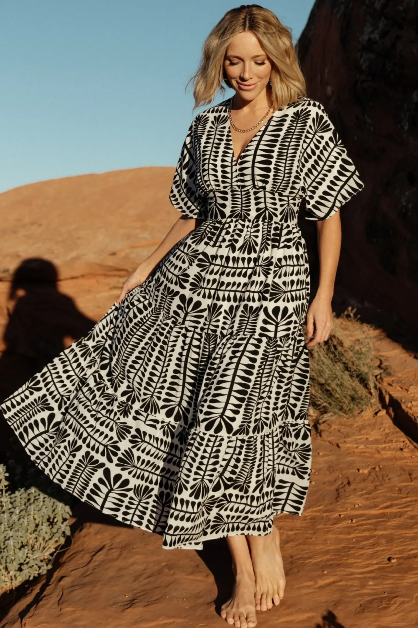Baltic Born COMING SOON|Austin Kimono Dress | Black Print