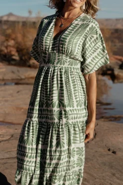 Baltic Born COMING SOON|Austin Kimono Dress | Green Print