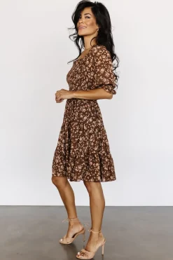Baltic Born short dresses|Azlyn Smocked Short Dress | Copper Floral