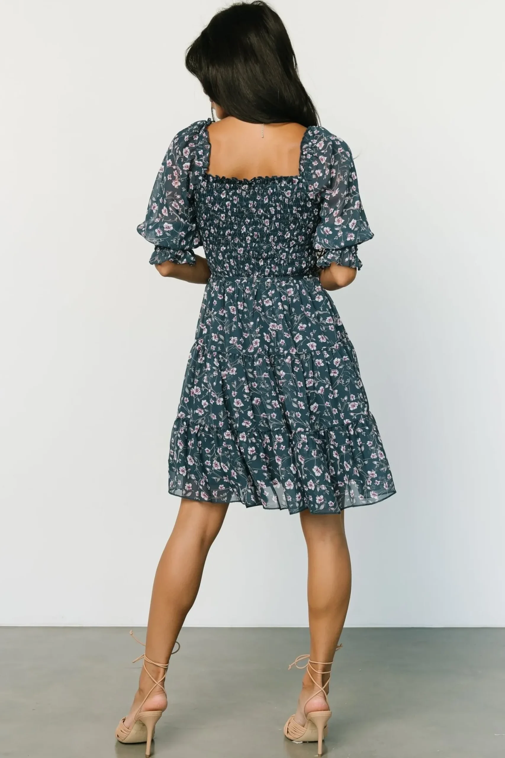 Baltic Born short dresses|Azlyn Smocked Short Dress | Blue Multi