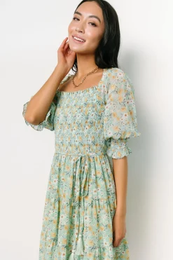 Baltic Born short dresses|Azlyn Smocked Short Dress | Sage Floral